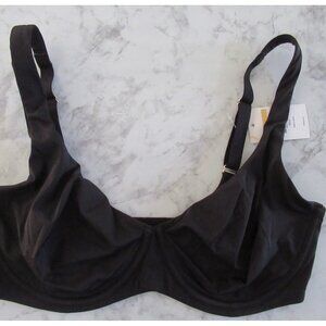 New Delimira Bra 36DD Black Scoop Neck Back Closure Underwire W702